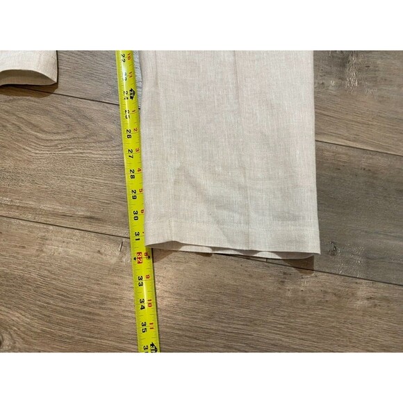 Tasso Elba Island 36x32 Beige Beach Resort Straight 100% Linen Mens Pants - Picture 5 of 8